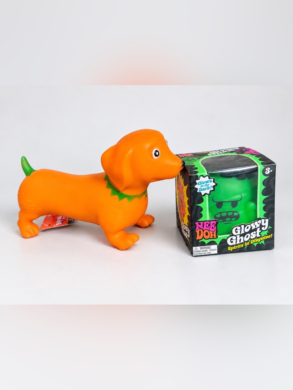 Dachshund Dog SQUEEZY (pumpkin) and Needoh glowy ghost!